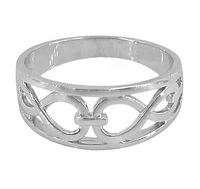 Sterling Silver With Rhodium Plated Infinity Ring, 9mm Width