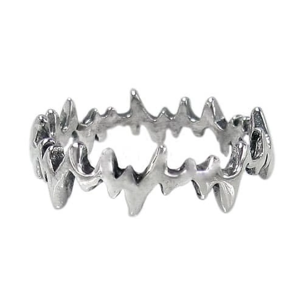 Sterling Silver Ring With Zig Zag Pattern. Approximate Size: 6mm Width