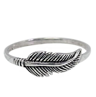 Sterling Silver, Feather Ring. Approximate Feather Size: 15mm L X 5mm W