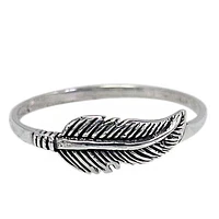 Sterling Silver, Feather Ring. Approximate Size: 15mm L X 5mm W