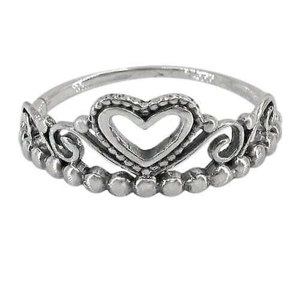 Sterling Silver Heart Ring, 9mm Width