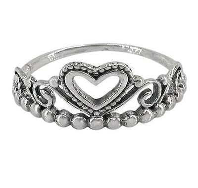 Sterling Silver Heart Ring, 9mm Width