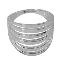 Sterling Silver Multi Bar Ring, 19mm Width