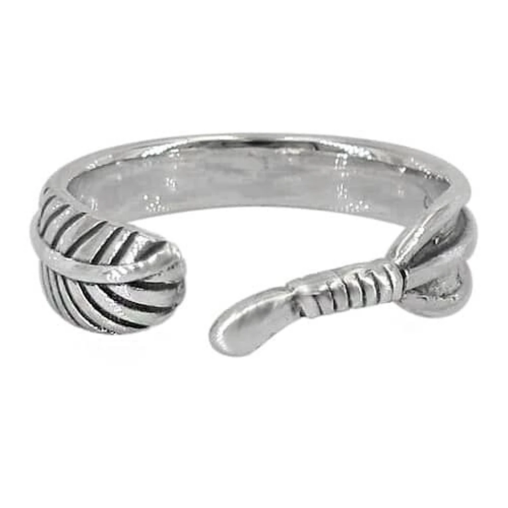 Sterling Silver Leaf Ring, 6mm Width