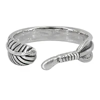 Sterling Silver Leaf Ring, 6mm Width
