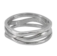 Sterling Silver With Rhodium Ring, 17mm Width