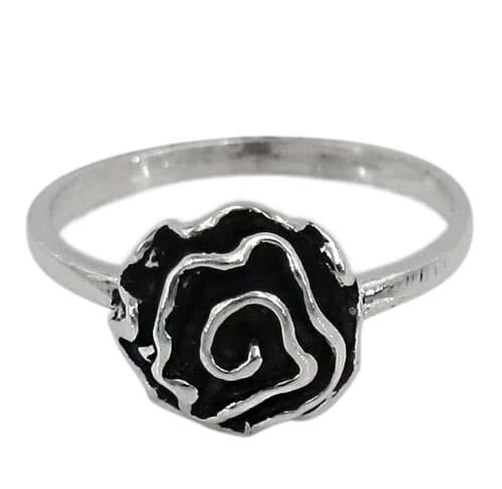 Sterling Silver Flower Ring, 10mm Diameter (Flower), 2mm (Band)