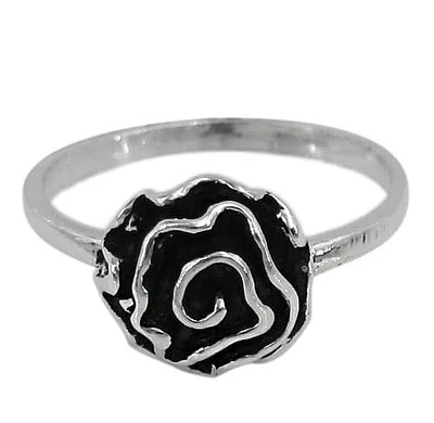 Sterling Silver Flower Ring, 10mm Diameter (Flower), 2mm (Band)