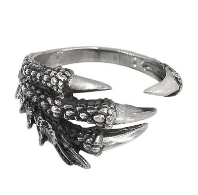 Sterling Silver Adjustable Claw Ring, 14mm Width