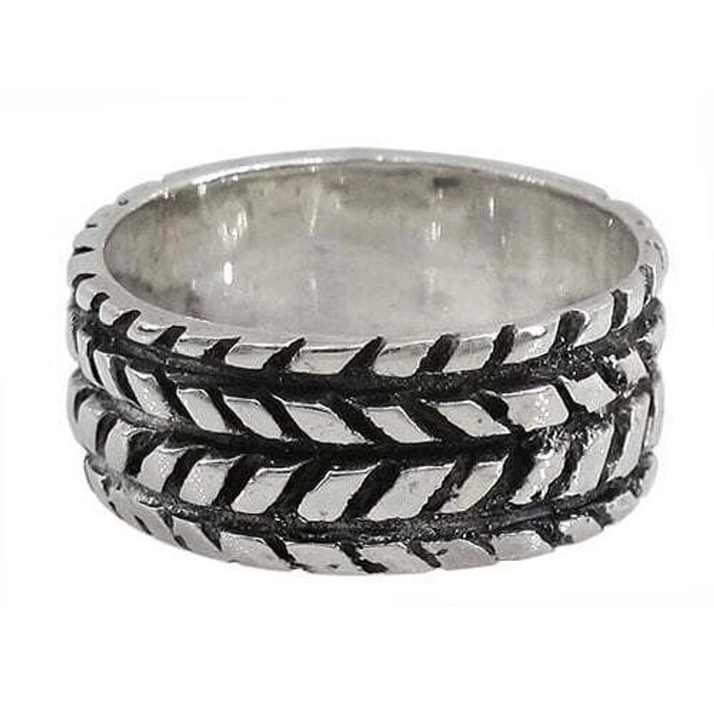 Sterling Silver Chain Style Ring, 10mm Width