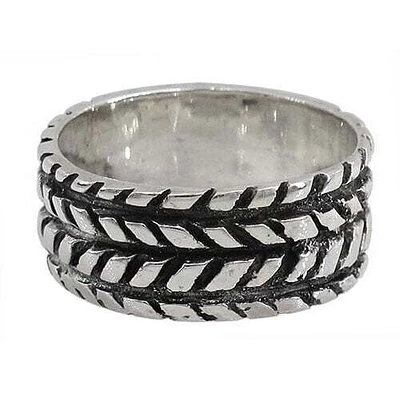 Sterling Silver Chain Style Ring, 10mm Width