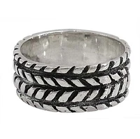Sterling Silver Chain Style Ring, 10mm Width