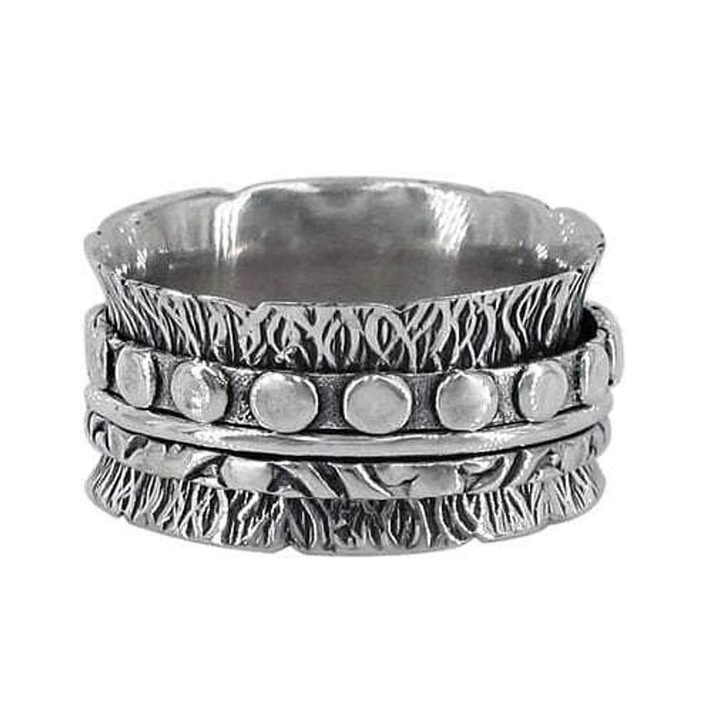 Sterling Silver Meditation Ring, 11mm Width