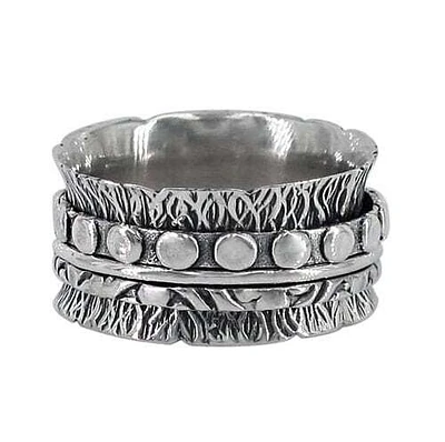 Sterling Silver Meditation Ring, 11mm Width