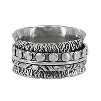 Sterling Silver Meditation Ring, 11mm Width