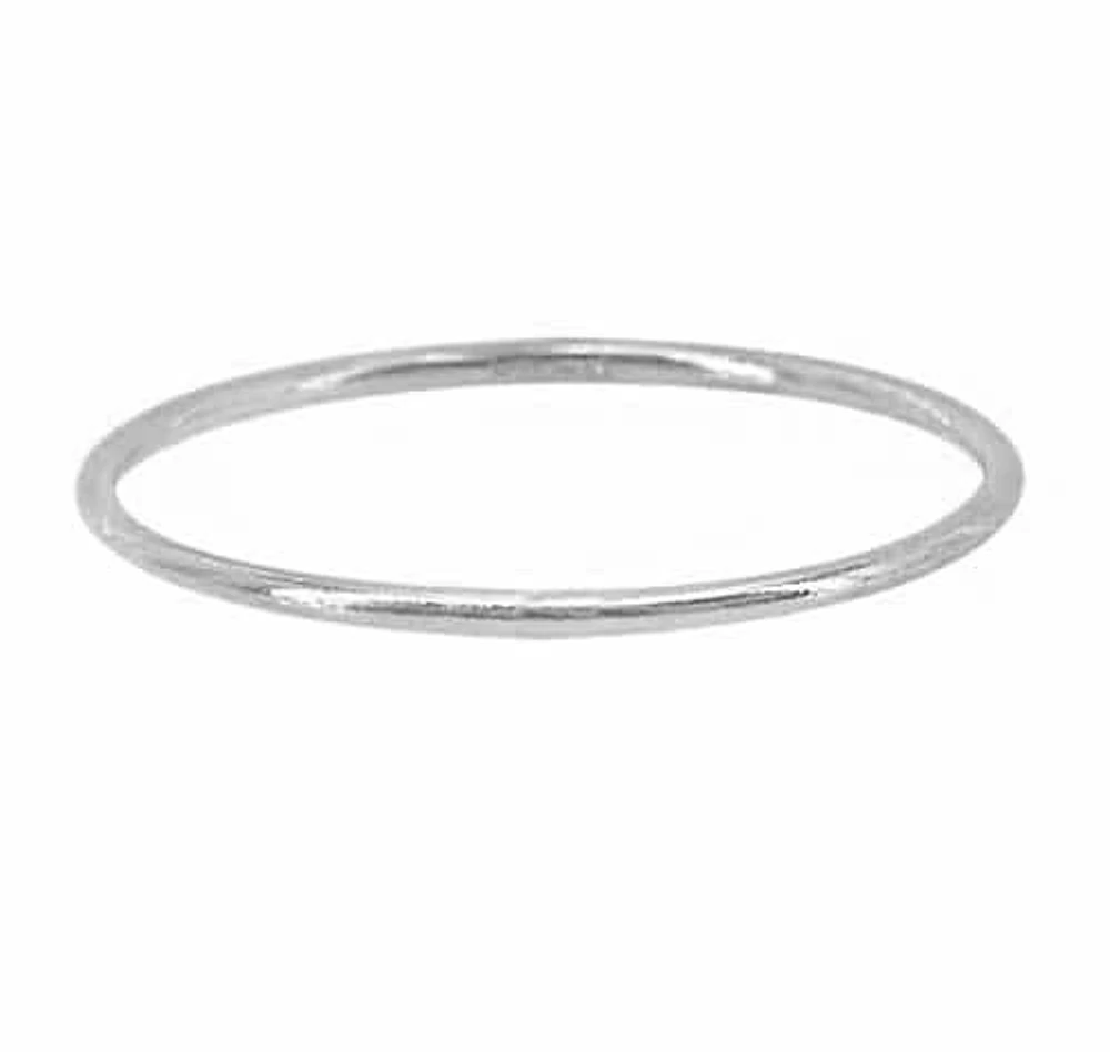 Sterling Silver Round Stack Band, 1mm Width