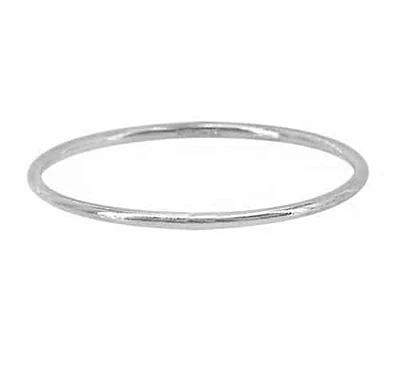 Sterling Silver Round Stack Band, 1mm Width