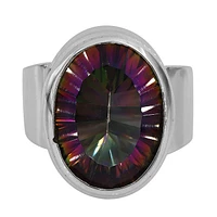 Sterling Silver, 12X15mm Mystic Quartz Ring