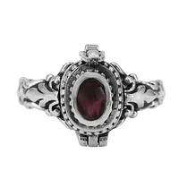 Sterling Silver, 3X6mm Garnet Poison Ring, 22mm Width