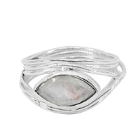 Sterling Silver, 12X113mm Moonstone Ring