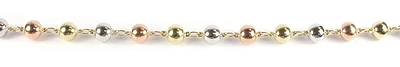 10K Yellow, White, Rose Gold Simple Ball Link Ball Bracelet
