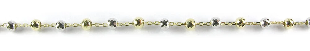 10K Yellow & White Gold Simple Ball Link Ball Bracelet