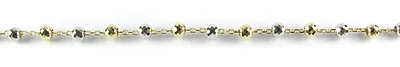 10K Yellow & White Gold Simple Ball Link Ball Bracelet