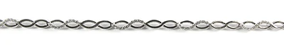 10K White Gold Fancy Infinity Loop Cubic Bracelet