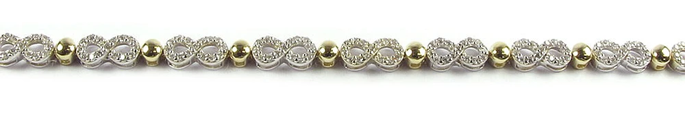 10K Yellow Gold Infinity Bead Loop Cubic Bracelet