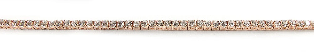 10K Rose Gold Round Cubic Bracelet