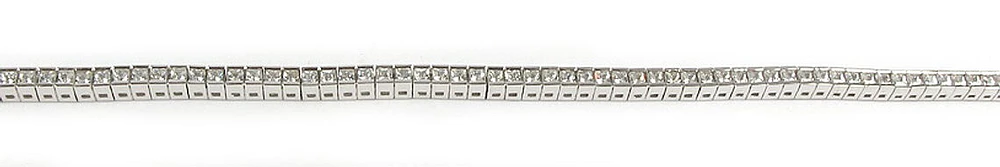 10K White Gold Square Princess Cut Cubic Bracelet