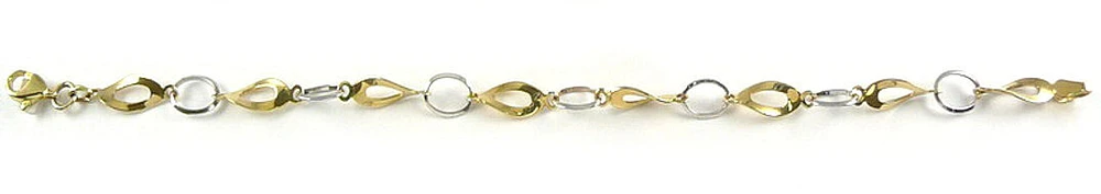 10K Yellow & White Gold Multi Link Bracelet