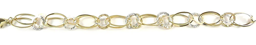 10K Yellow & White Gold Shimmer Cut Bracelet