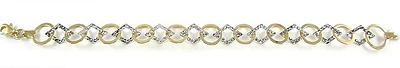 10K Yellow & White Gold Shimmer Cut Fancy Bracelet