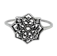 Sterling Silver Ring, 11X13mm Flower