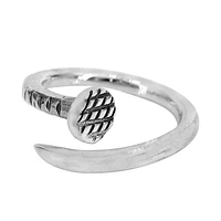 Sterling Silver, Twisted Nail Ring, 9mm Width