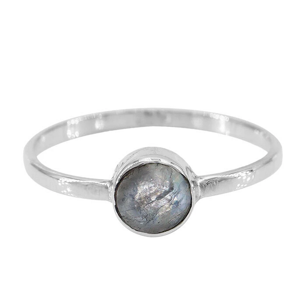 Sterling Silver 6mm Round Stone Ring