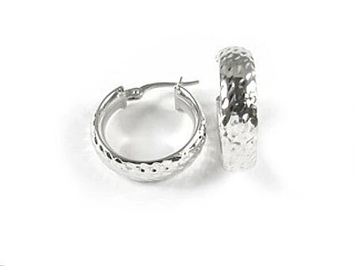 10K Shimmer Cut Huggie Earrings