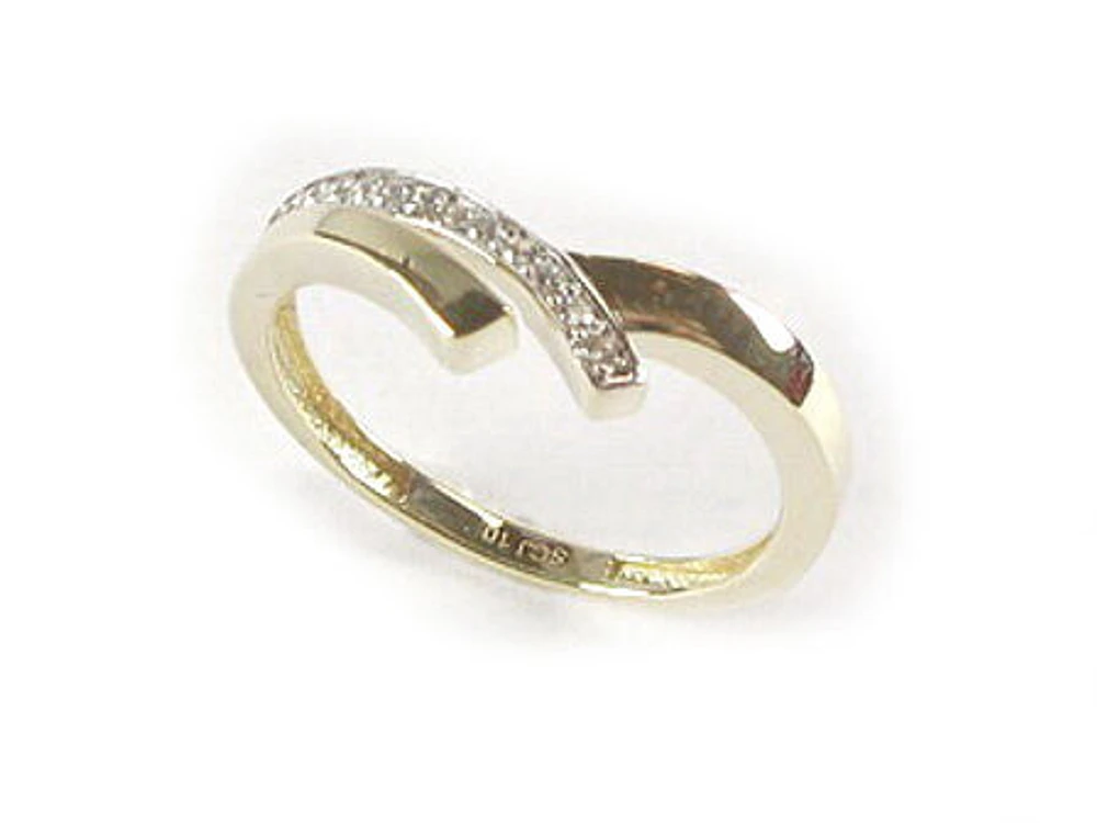 10K Yellow Gold Half Loop Ring C/Z