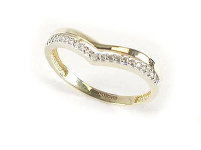 10K Yellow Gold Double Heart Ring C/Z