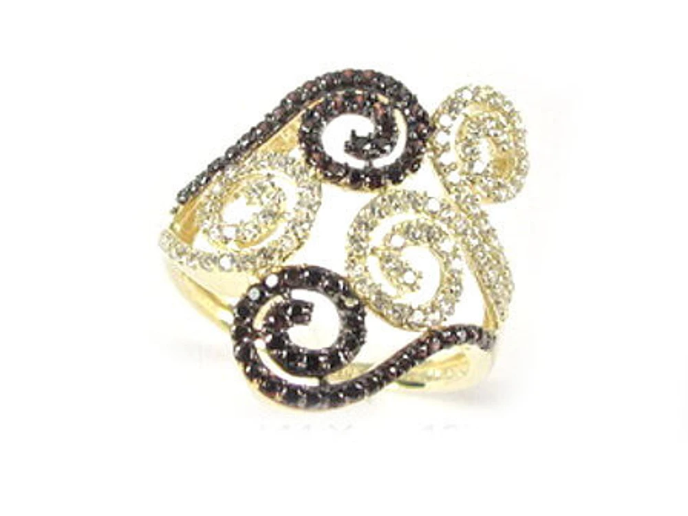 10K Yellow Gold Fancy Swirl Coloured C/Z Ring