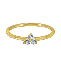 Sterling Silver With Gold, Cubic Zirconia Ring