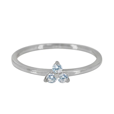 Sterling Silver With Rhodium, Cubic Zirconia Ring