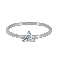 Sterling Silver With Rhodium, Cubic Zirconia Ring