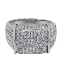 Sterling Silver With Rhodium, Cubic Zirconia Ring