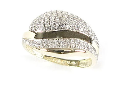 10K Yellow Gold C.Z Cluster Fancy Ring