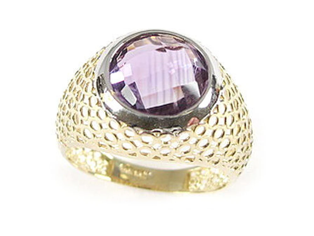 10K Yellow Gold Coloured C.Z Mesh Ring