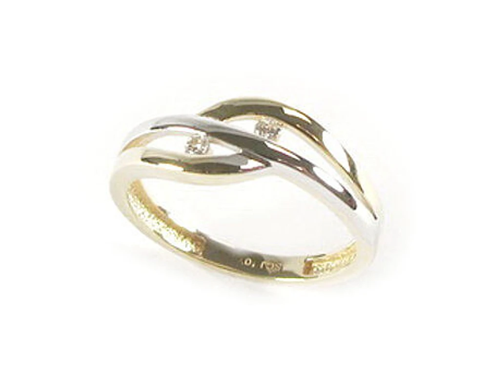 10K Yellow Gold Loop Ring C.Z