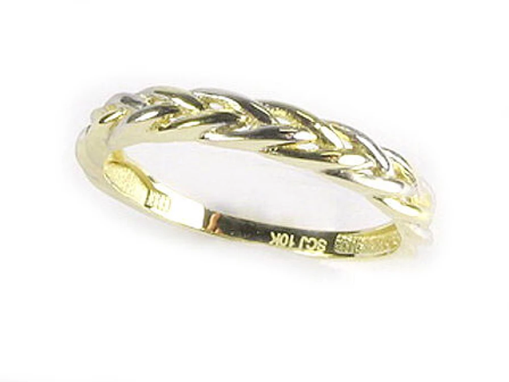 10K Yellow Gold Crown Leaf Ring