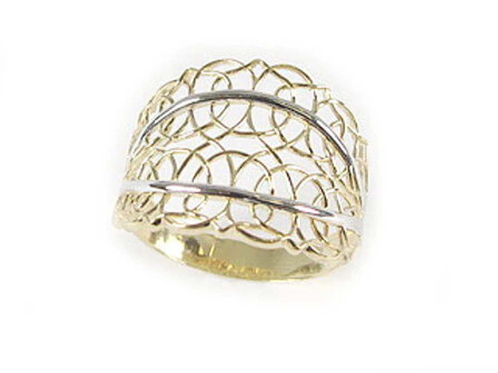10K Yellow & White Gold Linked Ring